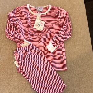 Striped Red and White Kids Pajama Set